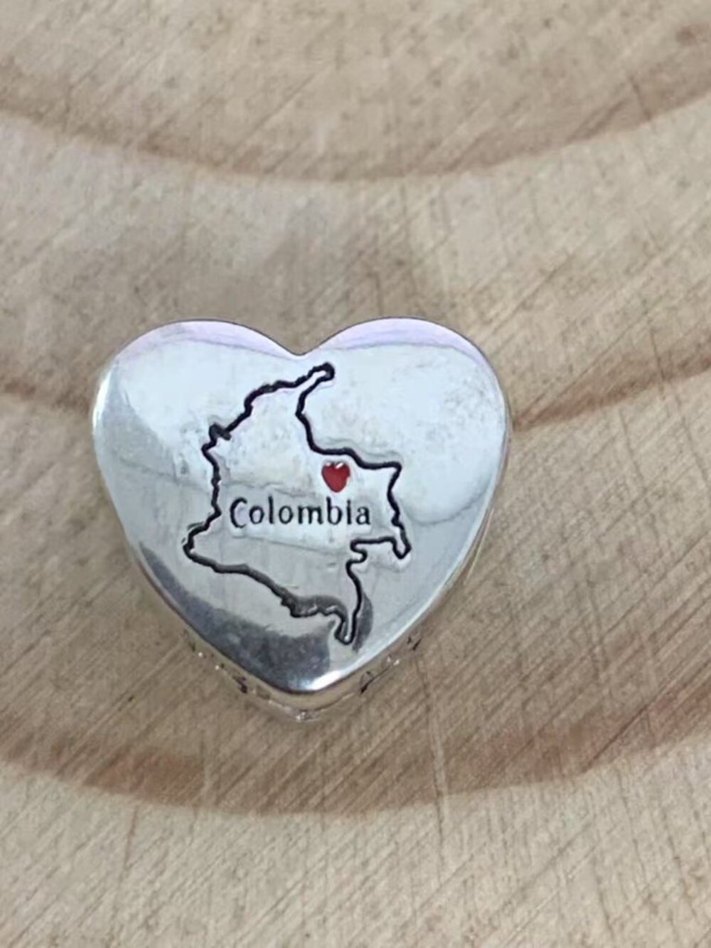 Pandora Colombia Exclusive Travel Heart Charm Pendant, S925 Silver Jewelry